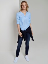 Strukturierte Bluse - Frauen - blue stripe vertical Strukturierte Bluse - Frauen - blue stripe vertical - 3 - TOM TAILOR