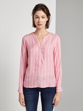 Strukturierte Bluse - Frauen - pink vertical striped Strukturierte Bluse - Frauen - pink vertical striped - 1 - TOM TAILOR