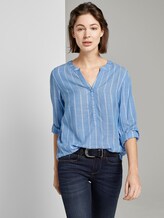 Strukturierte Bluse - Frauen - blue stripe vertical Strukturierte Bluse - Frauen - blue stripe vertical - 5 - TOM TAILOR
