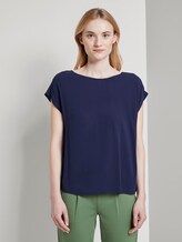 overhemd met sleutelgat opening aan de achterkant - Vrouwen - True Dark Blue overhemd met sleutelgat opening aan de achterkant - Vrouwen - True Dark Blue - 1 - TOM TAILOR Denim