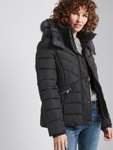 Quilted jacket with imitation fur - Women - Deep Black Quilted jacket with imitation fur - Women - Deep Black - 5 - TOM TAILOR