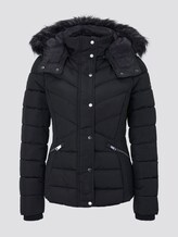 Quilted jacket with imitation fur - Women - Deep Black Quilted jacket with imitation fur - Women - Deep Black - 7 - TOM TAILOR