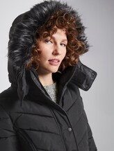 Quilted jacket with imitation fur - Women - Deep Black Quilted jacket with imitation fur - Women - Deep Black - 9 - TOM TAILOR