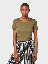 T-Shirt mit Schnürung - Frauen - Dry Greyish Olive T-Shirt mit Schnürung - Frauen - Dry Greyish Olive - 1 - TOM TAILOR