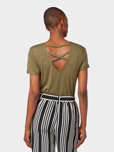 T-Shirt mit Schnürung - Frauen - Dry Greyish Olive T-Shirt mit Schnürung - Frauen - Dry Greyish Olive - 2 - TOM TAILOR