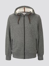 Gefütterte Strickjacke mit Kapuze - Männer - Black Grey White Mouline Gefütterte Strickjacke mit Kapuze - Männer - Black Grey White Mouline - 7 - TOM TAILOR
