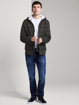 Gefütterte Strickjacke mit Kapuze - Männer - dark grey light grey mouline Gefütterte Strickjacke mit Kapuze - Männer - dark grey light grey mouline - 3 - TOM TAILOR