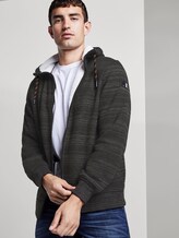 Gefütterte Strickjacke mit Kapuze - Männer - dark grey light grey mouline Gefütterte Strickjacke mit Kapuze - Männer - dark grey light grey mouline - 5 - TOM TAILOR