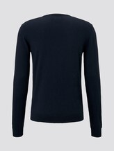 Sweater mit Kaschmir-Anteil - Männer - Knitted Navy Melange Sweater mit Kaschmir-Anteil - Männer - Knitted Navy Melange - 8 - TOM TAILOR