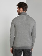 Strickjacke mit Stehkragen - Männer - smooth grey melange Strickjacke mit Stehkragen - Männer - smooth grey melange - 2 - TOM TAILOR