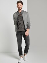 Strickjacke mit Stehkragen - Männer - smooth grey melange Strickjacke mit Stehkragen - Männer - smooth grey melange - 3 - TOM TAILOR