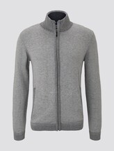 Strickjacke mit Stehkragen - Männer - smooth grey melange Strickjacke mit Stehkragen - Männer - smooth grey melange - 7 - TOM TAILOR