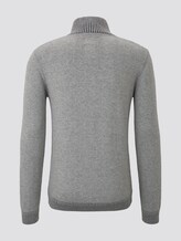 Strickjacke mit Stehkragen - Männer - smooth grey melange Strickjacke mit Stehkragen - Männer - smooth grey melange - 8 - TOM TAILOR