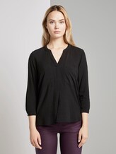 Tunic blouse with Henley neckline - Women - Deep Black Tunic blouse with Henley neckline - Women - Deep Black - 1 - TOM TAILOR Denim