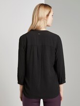 Tunic blouse with Henley neckline - Women - Deep Black Tunic blouse with Henley neckline - Women - Deep Black - 2 - TOM TAILOR Denim