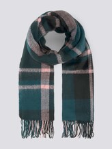Checked shawl with fringes - Women - green herringbone check Checked shawl with fringes - Women - green herringbone check - 7 - TOM TAILOR Denim