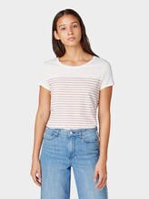 Gestreiftes T-Shirt - Frauen - off white rose stripe Gestreiftes T-Shirt - Frauen - off white rose stripe - 1 - TOM TAILOR Denim