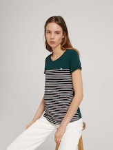 Gestreiftes T-Shirt - Frauen - green rose stripe Gestreiftes T-Shirt - Frauen - green rose stripe - 5 - TOM TAILOR Denim
