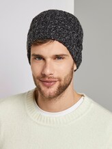 Gerippte Beanie - Männer - black grey nep structure Gerippte Beanie - Männer - black grey nep structure - 5 - TOM TAILOR