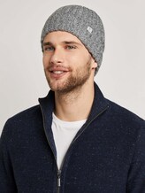 Gerippte Beanie - Männer - knit grey nep melange Gerippte Beanie - Männer - knit grey nep melange - 5 - TOM TAILOR
