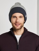 Beanie with a pompom - Men - Knit Grey Melange Beanie with a pompom - Men - Knit Grey Melange - 5 - TOM TAILOR
