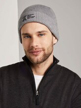 Beanie mit Print - Männer - Knit Grey Melange Beanie mit Print - Männer - Knit Grey Melange - 5 - TOM TAILOR