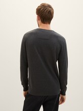 Schlichter Strickpullover - Männer - Black Grey Melange Schlichter Strickpullover - Männer - Black Grey Melange - 2 - TOM TAILOR