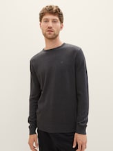 Schlichter Strickpullover - Männer - Black Grey Melange Schlichter Strickpullover - Männer - Black Grey Melange - 5 - TOM TAILOR