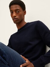 Schlichter Strickpullover - Männer - Knitted Navy Melange Schlichter Strickpullover - Männer - Knitted Navy Melange - 5 - TOM TAILOR