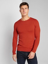 Schlichter Strickpullover - Männer - Valiant Red Melange Schlichter Strickpullover - Männer - Valiant Red Melange - 1 - TOM TAILOR