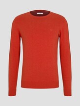Schlichter Strickpullover - Männer - Valiant Red Melange Schlichter Strickpullover - Männer - Valiant Red Melange - 7 - TOM TAILOR