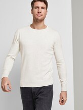 Schlichter Strickpullover - Männer - Light Medium Grey Melange Schlichter Strickpullover - Männer - Light Medium Grey Melange - 5 - TOM TAILOR