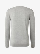 Schlichter Strickpullover - Männer - Light Soft Grey Melange Schlichter Strickpullover - Männer - Light Soft Grey Melange - 8 - TOM TAILOR