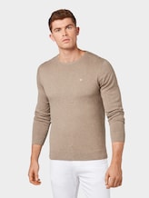 Eenvoudige gebreide trui - Männer - light wood taupe melange Eenvoudige gebreide trui - Männer - light wood taupe melange - 1 - TOM TAILOR