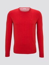 Schlichter Strickpullover - Männer - red melange Schlichter Strickpullover - Männer - red melange - 7 - TOM TAILOR
