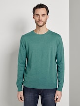 Schlichter Strickpullover - Männer - dusty teal green melange Schlichter Strickpullover - Männer - dusty teal green melange - 1 - TOM TAILOR