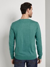 Schlichter Strickpullover - Männer - dusty teal green melange Schlichter Strickpullover - Männer - dusty teal green melange - 2 - TOM TAILOR