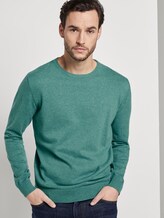 Schlichter Strickpullover - Männer - dusty teal green melange Schlichter Strickpullover - Männer - dusty teal green melange - 5 - TOM TAILOR