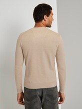 Schlichter Strickpullover - Männer - beige dark melange Schlichter Strickpullover - Männer - beige dark melange - 2 - TOM TAILOR
