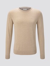 Schlichter Strickpullover - Männer - beige dark melange Schlichter Strickpullover - Männer - beige dark melange - 7 - TOM TAILOR
