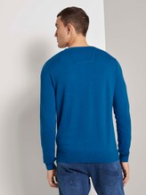 Schlichter Strickpullover - Männer - bright blue-melange Schlichter Strickpullover - Männer - bright blue-melange - 2 - TOM TAILOR