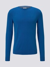 Schlichter Strickpullover - Männer - bright blue-melange Schlichter Strickpullover - Männer - bright blue-melange - 7 - TOM TAILOR