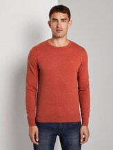 Schlichter Strickpullover - Männer - heated orange melange Schlichter Strickpullover - Männer - heated orange melange - 1 - TOM TAILOR