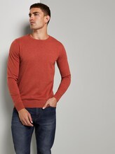 Schlichter Strickpullover - Männer - heated orange melange Schlichter Strickpullover - Männer - heated orange melange - 5 - TOM TAILOR