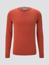 Schlichter Strickpullover - Männer - heated orange melange Schlichter Strickpullover - Männer - heated orange melange - 7 - TOM TAILOR