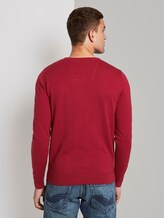 Schlichter Strickpullover - Männer - spicy red melange Schlichter Strickpullover - Männer - spicy red melange - 2 - TOM TAILOR