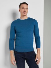 Schlichter Strickpullover - Männer - royal blue melange Schlichter Strickpullover - Männer - royal blue melange - 1 - TOM TAILOR
