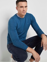 Schlichter Strickpullover - Männer - royal blue melange Schlichter Strickpullover - Männer - royal blue melange - 5 - TOM TAILOR