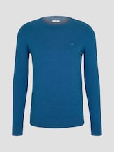 Schlichter Strickpullover - Männer - royal blue melange Schlichter Strickpullover - Männer - royal blue melange - 7 - TOM TAILOR