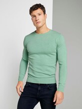 Schlichter Strickpullover - Männer - soft jade melange Schlichter Strickpullover - Männer - soft jade melange - 1 - TOM TAILOR